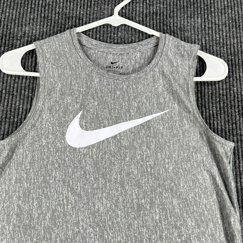 Nike Tank Top Youth Girls Large Gray Sleeveless Dri Fit Active Casual School